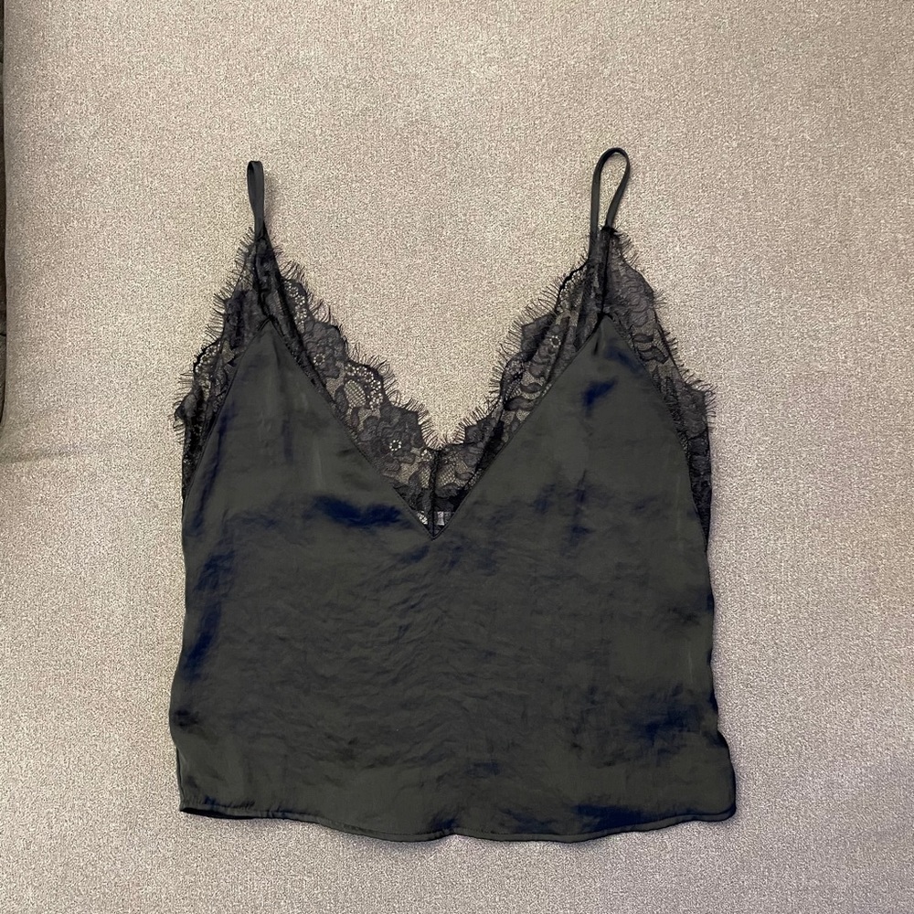 Urban Outfitters Silky Lace Cami (Black)